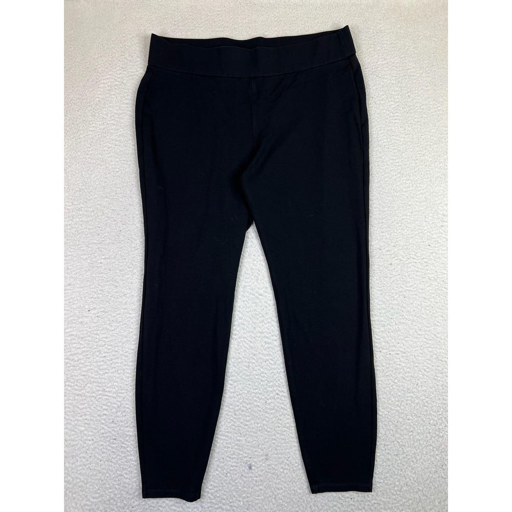 Eileen Fisher Pants Womens XL Black Stretch Slim Ankle Pull On Ponte F161P